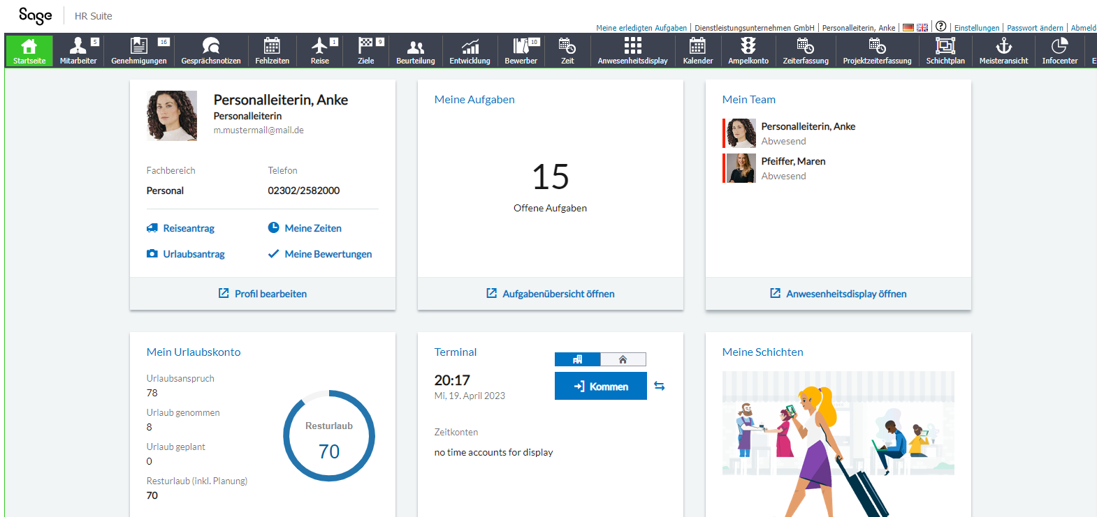 screenshot of Sage HR Suite